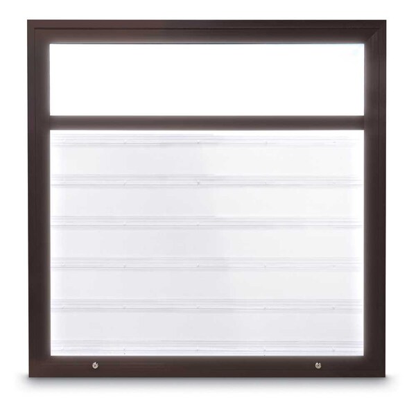 Corkboard, Triple Door, Radius Frame, 72x48", Bronze/Black Rubber